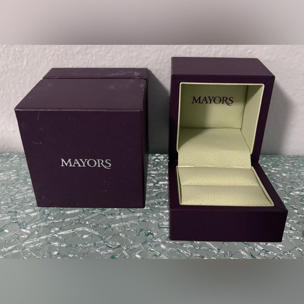 Mayor’s Jewelers Empty Ring Presentation Box & Dustbox ~In Great Condition